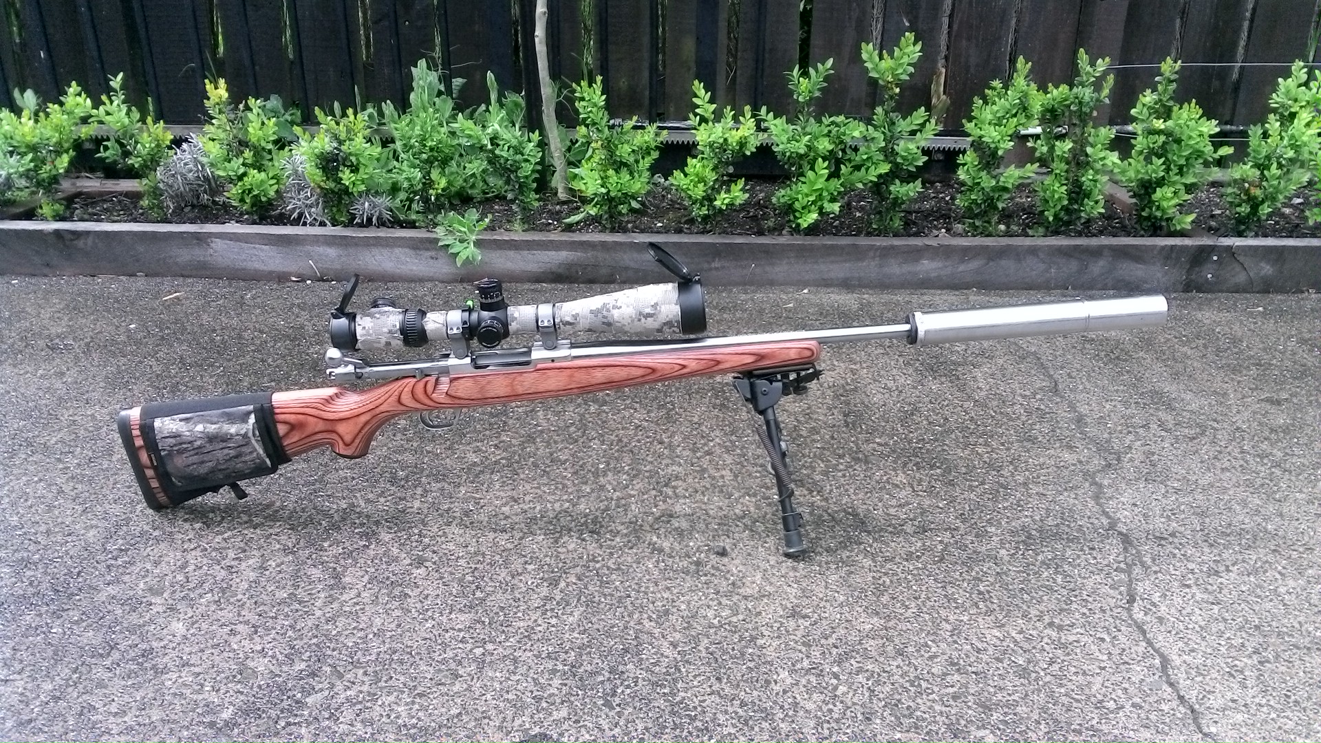 Name:  Ruger M77 MK11 .22-250 SS Laminate 6-24x50 FFP PST Vortex Viper  MAE CPBLS Suppressor.JPG
Views: 355
Size:  937.0 KB