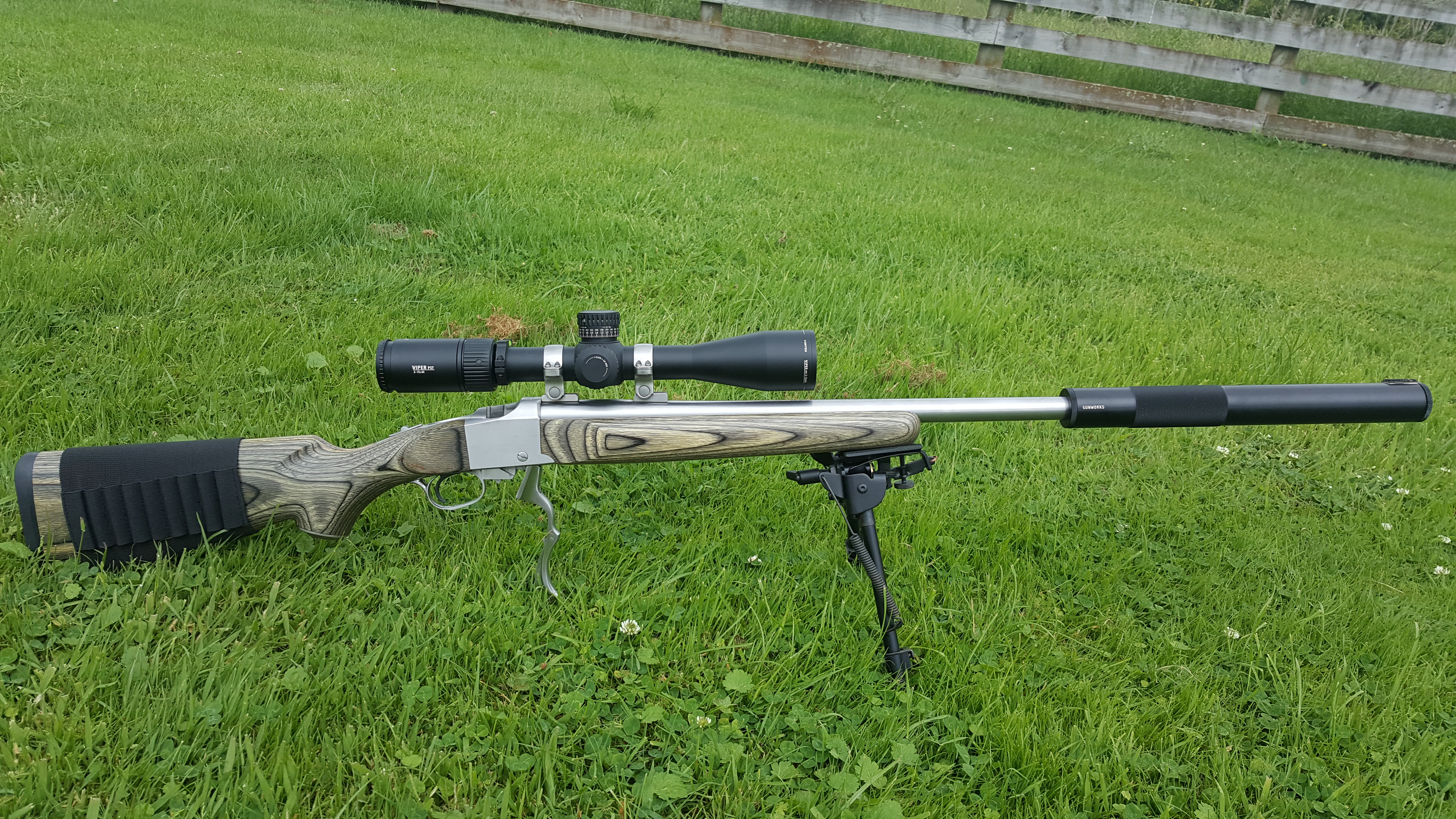 Name:  Ruger No.1 .204 SS Laminate Stock  Vortex Viper PST Gen II 3-15x44 Gunworks Suppressor 1.jpg
Views: 905
Size:  7.03 MB