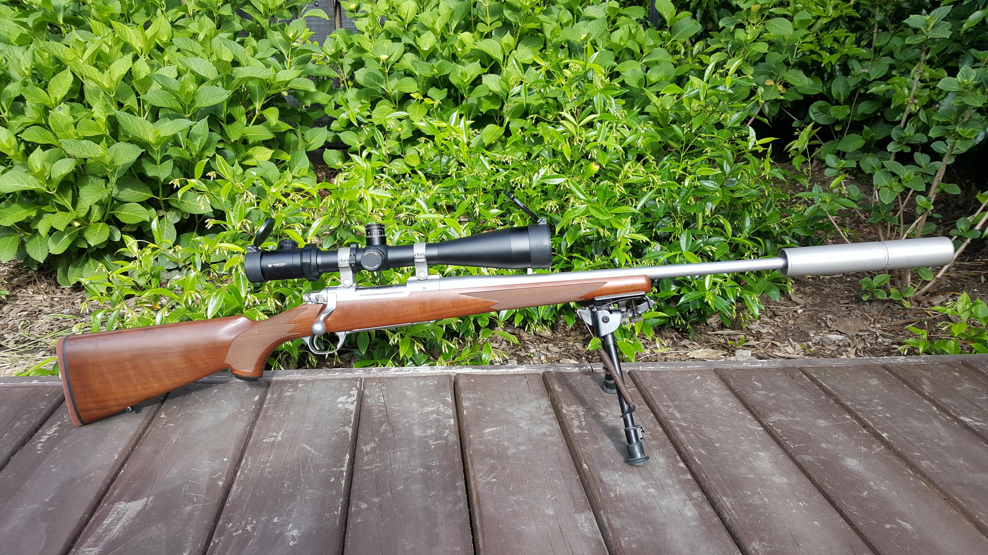 Name:  Ruger M77 MK11 .22-250 SS Walnut Stock 6-24x50 FFP PST Vortex Viper  MAE CPBLS Suppressor  1.jpg
Views: 926
Size:  1.18 MB