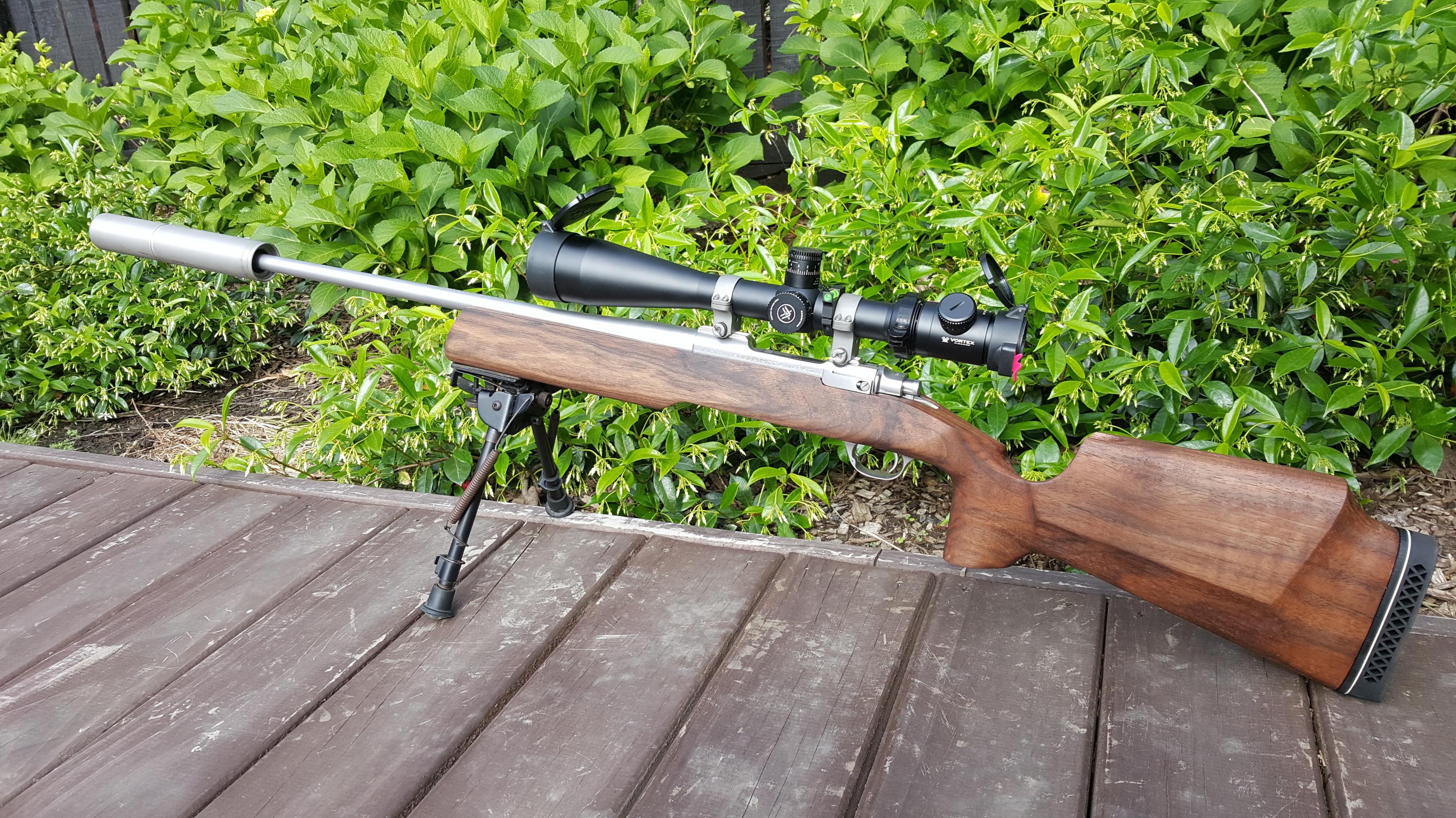 Name:  Ruger M77 MK11 .22-250 SS Hatcher Silhouette Laminate Stock 6-24x50 FFP PST Vortex Viper  MAE CP.jpg
Views: 1023
Size:  1.19 MB