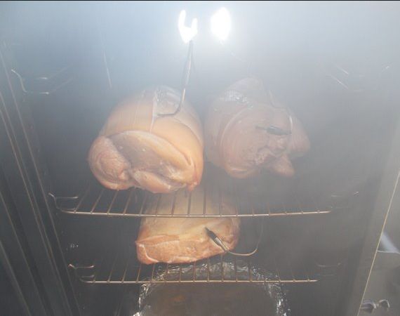 Name:  Red Venison Ham,bacon out of the Smoker Sml.jpg
Views: 172
Size:  22.1 KB